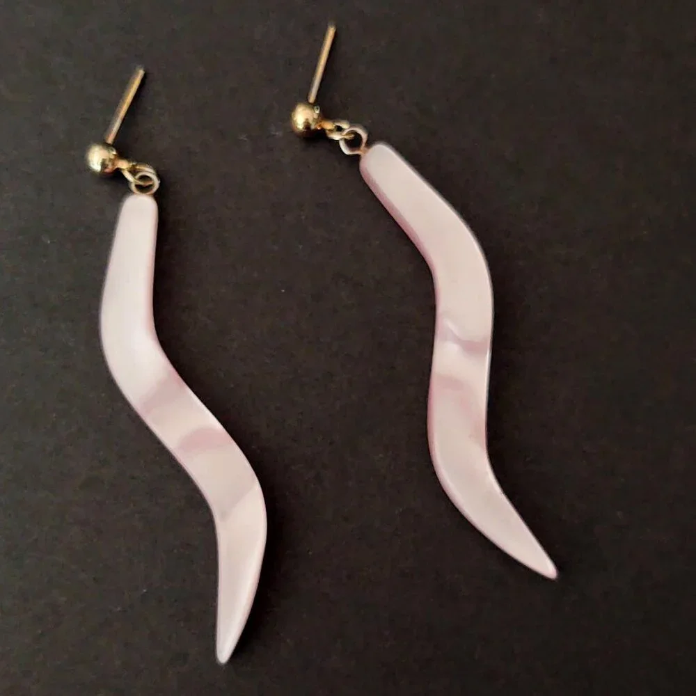 Pink opalescent abstract earrings